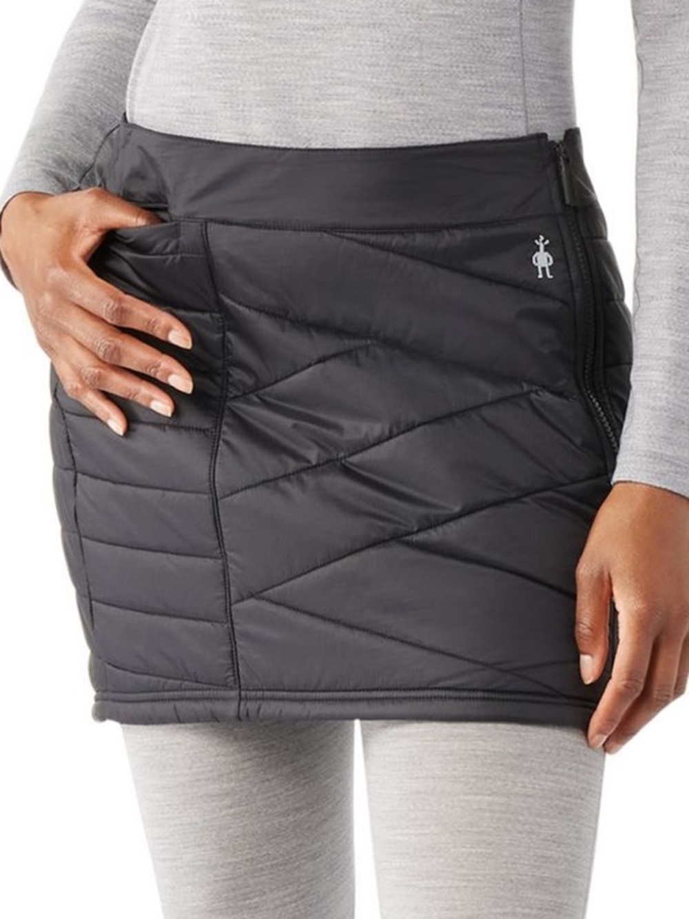 Smartwool smartloft zip black quilted puffer merino wool skirt XL